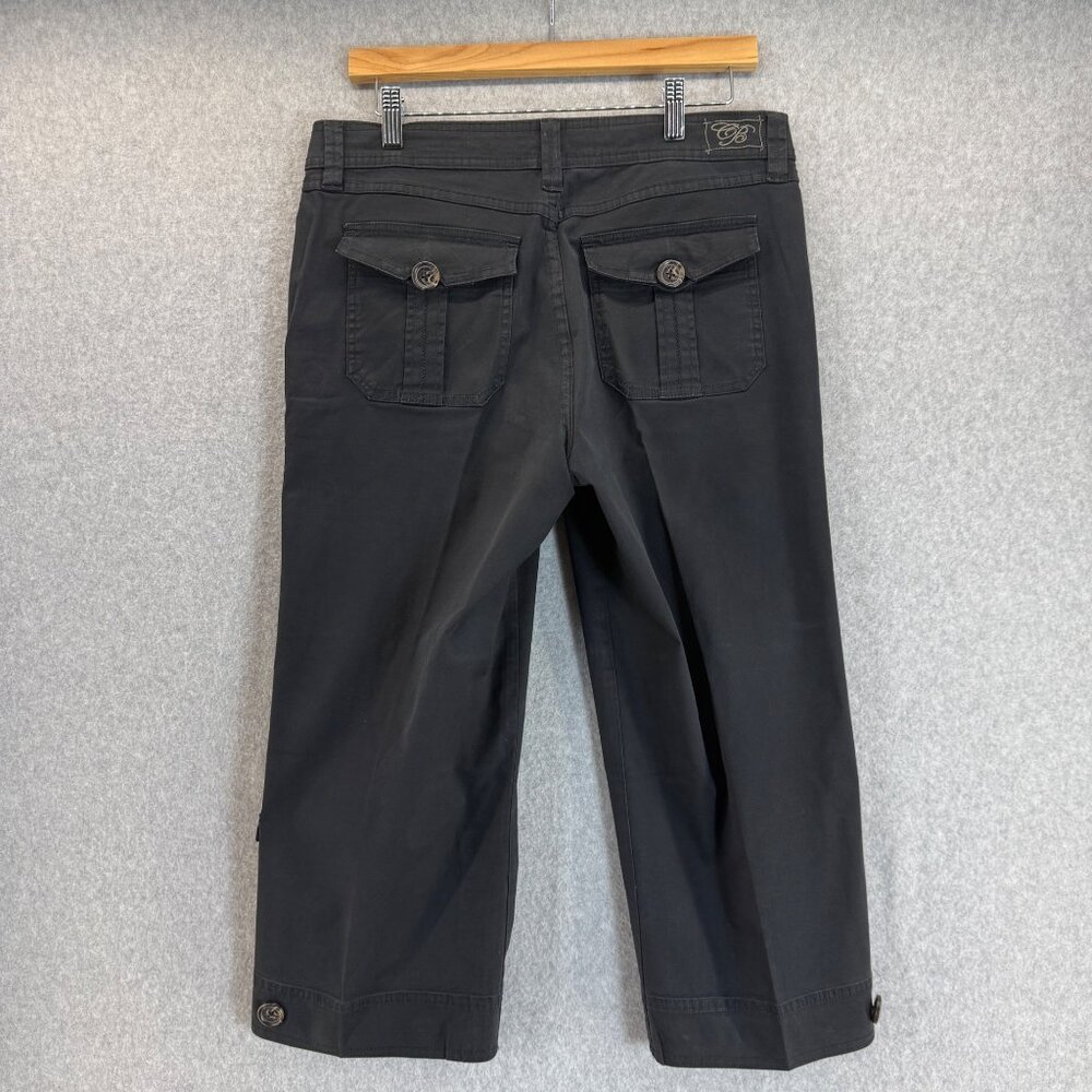 Christopher Blue Womens Black Capri Pants Cropped Utility Casual Classic Size 10 - Picture 7 of 14